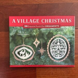 A Village Christmas Ornament Set by - White and Gold